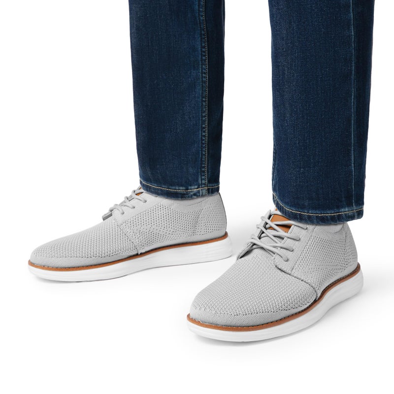 Bruno Marc Men's KnitFlex Breeze Mesh Sneakers Oxfords Lace-Up Lightweight Casual Walking Shoes,Size 7,Grey,GRAND-01 - Image 5